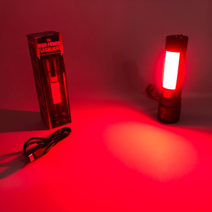 Тактичний ручний ліхтар для зсу 611-TG+COB(white+red), Ліхтарик військовий, LED ліхтар із зарядкою NG-58