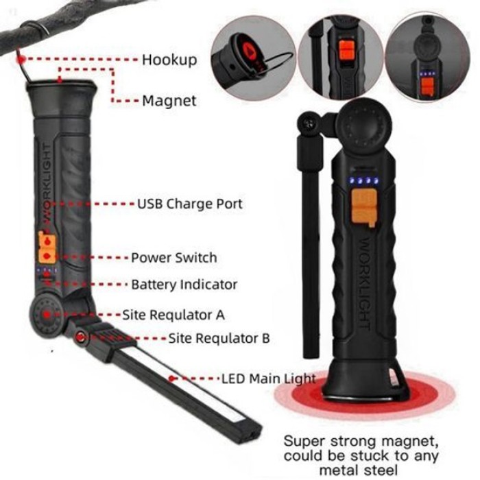 Кемпінговий ліхтар прожектор led переносний G52-LED+COB, Лампа ліхтар для намету кемпінгу SA-87