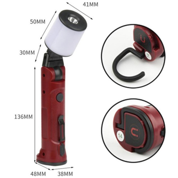 Туристичний кемпінговий ліхтар ручний WORKLIGHT-072-XPE 10W, WK-347 Кемпінгове підсвічування