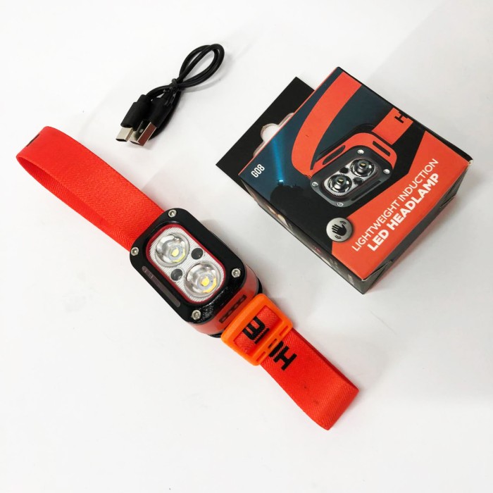 Ліхтар для рятувальників на голову G08-2XPG(white+yellow)+LED(red), Ліхтар з фіксацією на голові EA-69