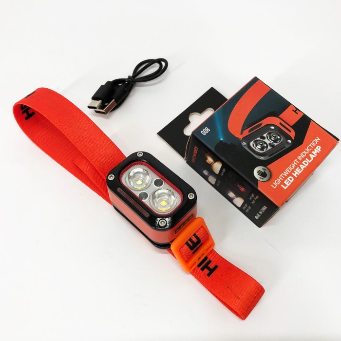 Налобна лампа G08-2XPG(white+yellow)+LED(red), Налобник туристичний, Ліхтарик світлодіодний HZ-608 для туриста