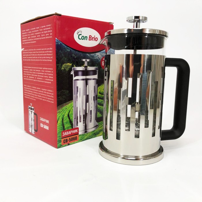 Френч-прес для заварювання кави Brio, Заварний чайник скляний з ручкою, Френч-прес для заварювання кави DS-45