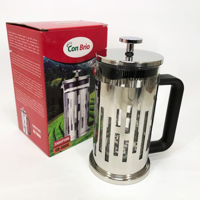 Френч-прес для заварювання кави Brio, Заварний чайник скляний з ручкою, Френч-прес для заварювання кави DS-45