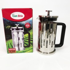 Заварник френч-прес Brio CB-5060 600 мл, Заварник прозорий, Елегантний прес для чаю UJ-16