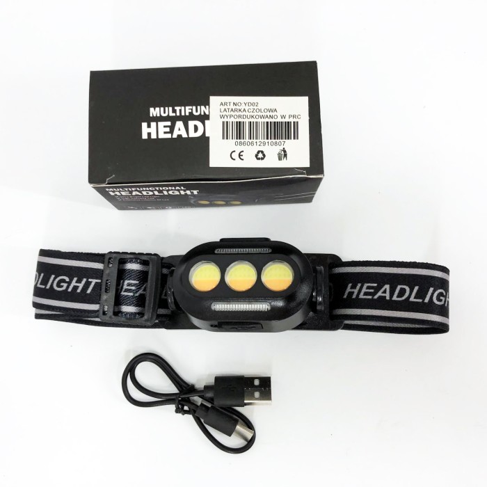 Ліхтарик акумуляторний наголовний YD02-COB (White+red+blue), Ліхтарик налобник, Налобний ліхтар bailong VU-79