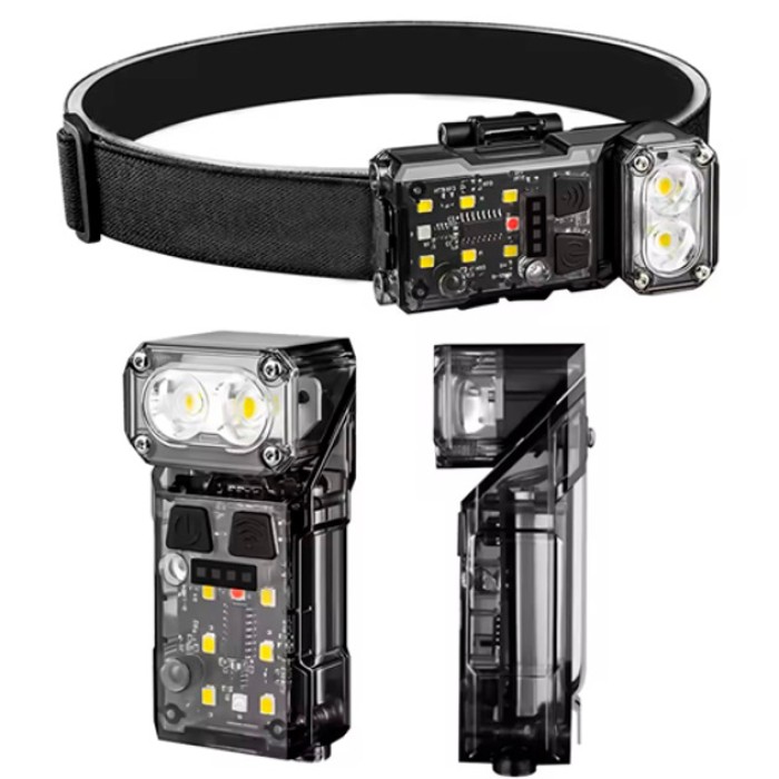 Головний ліхтарик X52, 2LED+6SMD RGB, Ліхтарик на голову із зарядкою, Налобний ліхтар LH-492 для автолюбителів