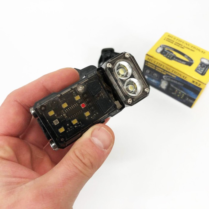Головний ліхтарик X52, 2LED+6SMD RGB, Ліхтарик на голову із зарядкою, Налобний ліхтар LH-492 для автолюбителів