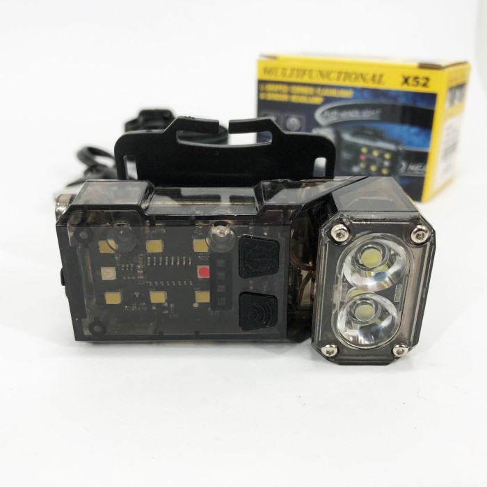 Головний ліхтарик X52, 2LED+6SMD RGB, Ліхтарик на голову із зарядкою, Налобний ліхтар LH-492 для автолюбителів