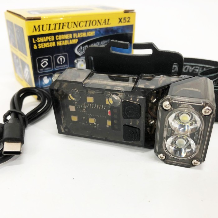Головний ліхтарик X52, 2LED+6SMD RGB, Ліхтарик на голову із зарядкою, Налобний ліхтар LH-492 для автолюбителів