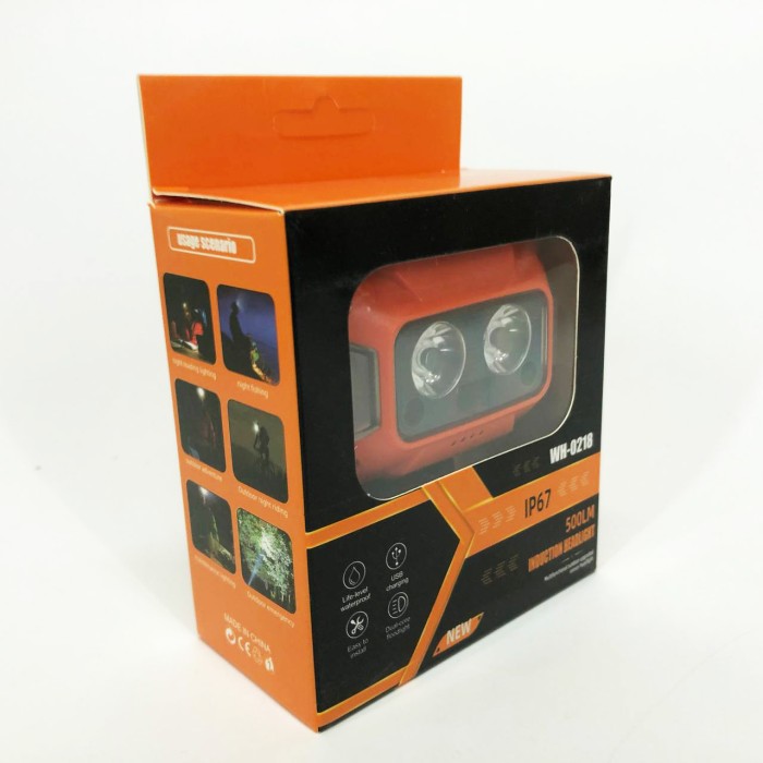 Хороший ліхтарик для риболовлі WH-0218-XPG(white+yellow)+SMD(red), Налобні ліхтарі для OD-932 активних людей