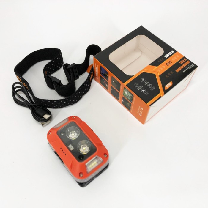 Ліхтар на голову з розсіяним світлом WH-0218-XPG(white+yellow)+SMD(red), Налобний ліхтар з акумулятором YR-22