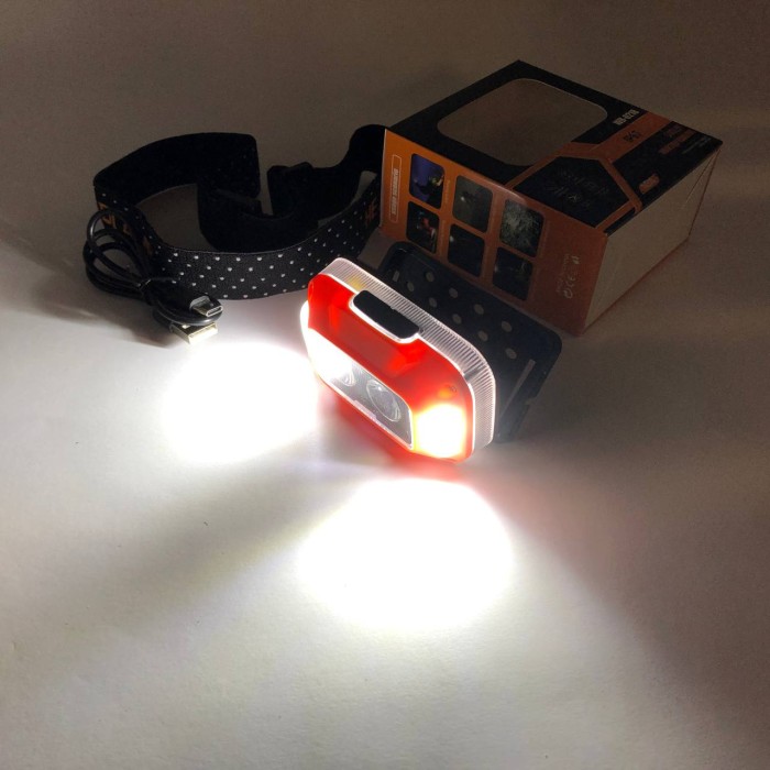 Ліхтар на голову з вбудованим акумулятором WH-0218-XPG(white+yellow)+SMD(red), Налобний прожектор JC-79