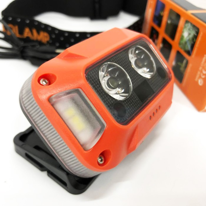 Ліхтар на голову з вбудованим акумулятором WH-0218-XPG(white+yellow)+SMD(red), Налобний прожектор JC-79