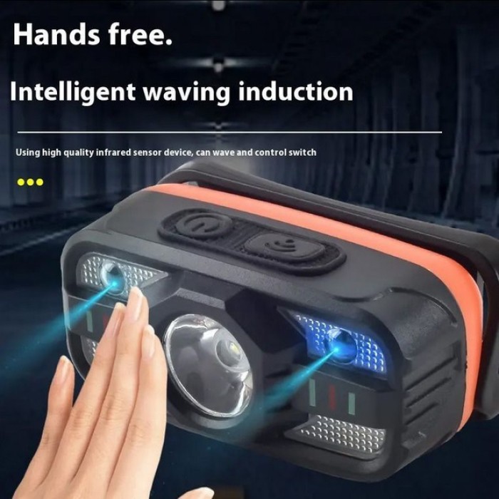 Потужний налобний LED ліхтар WH-0188, XPE+SMD, Ліхтар налобний із AR-862 зовнішнім акумулятором