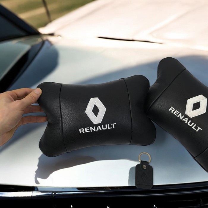 Комфортна подушка для автомобіля Renault Рено, Подушка з логотипом бренду Дорожня під голову XY-44