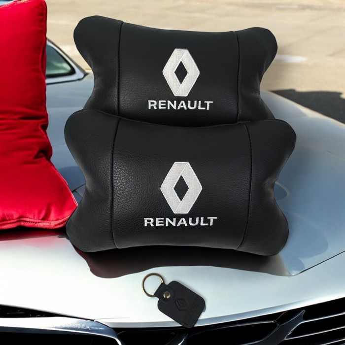 Комфортна подушка для автомобіля Renault Рено, Подушка з логотипом бренду Дорожня під голову XY-44