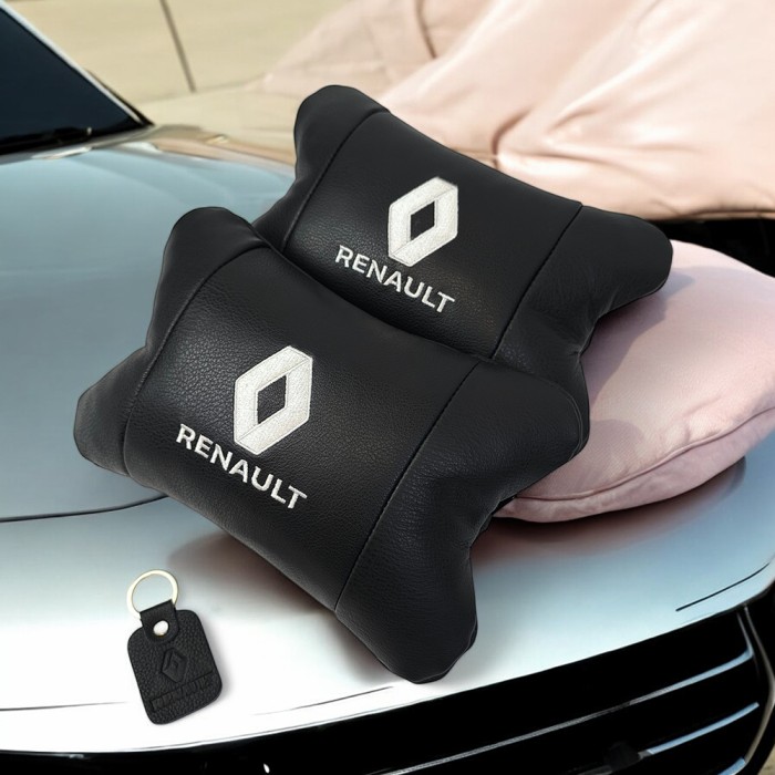 Комфортна подушка для автомобіля Renault Рено, Подушка з логотипом бренду Дорожня під голову XY-44