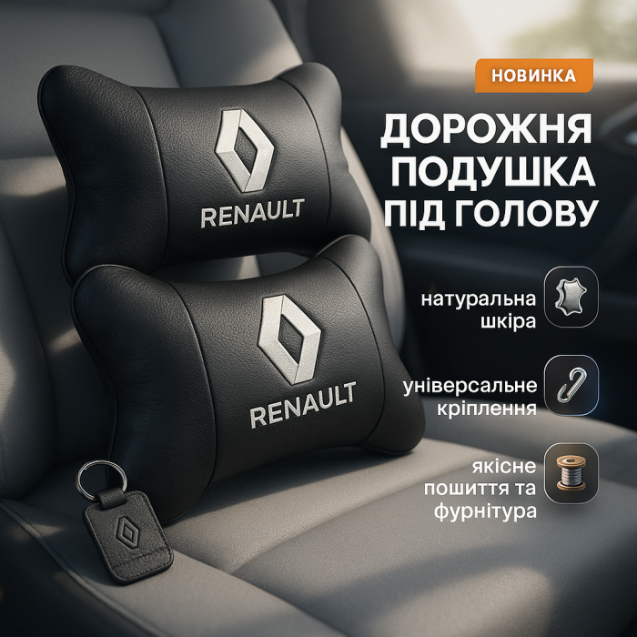 Подушка підголівник для поїздок в машині Renault Рено, Подушка під голову для поїздок JU-43