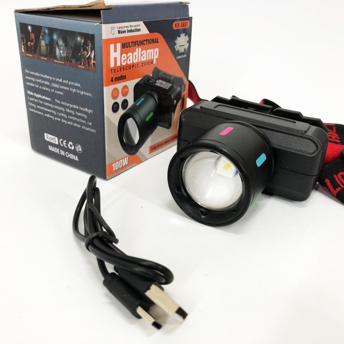 Світлодіодний ліхтар з кріпленням на голову KX-1832-TG, Ліхтарик акумуляторний наголовний WV-54