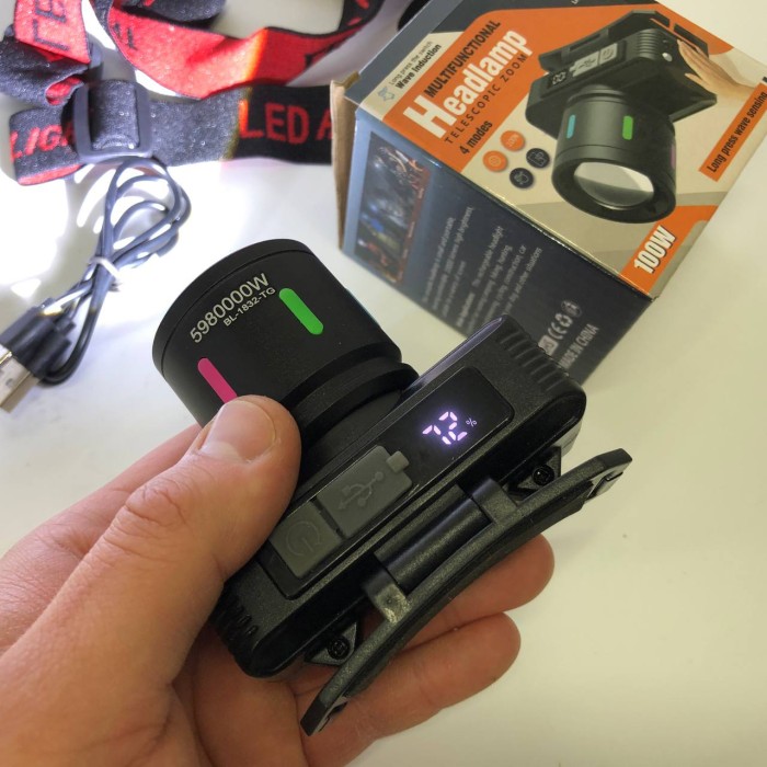 Налобний акумуляторний ліхтар на голову, Налобний ліхтар зі зручним ремінцем для голови WM-32