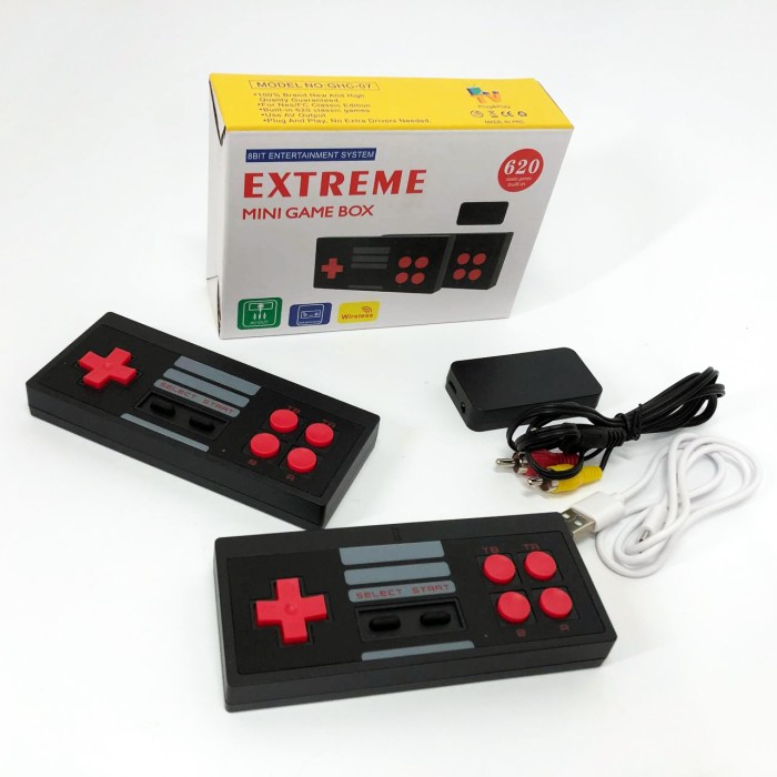 Ігрова ТВ-приставка з двома джойстиками N-22, Приставка в стилі ретро, Dendy приставка з безліччю ігор CQ-13