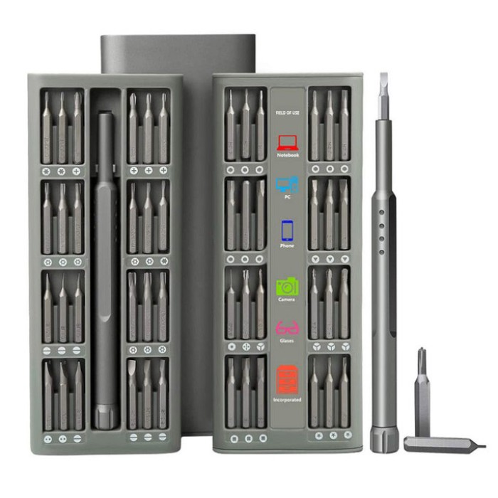 Набір прецизійних викруток з ручкою 48 в 1 у металевому футлярі XE-35
