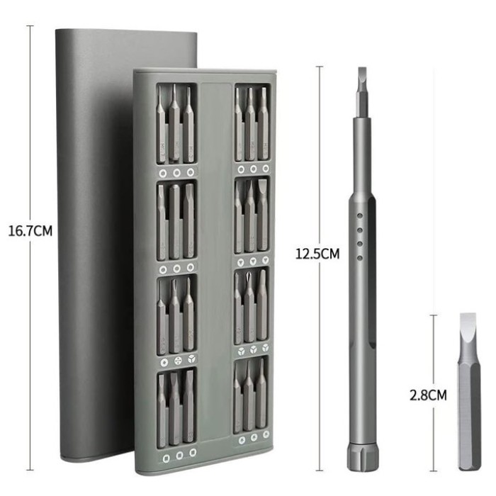 Набір прецизійних викруток з ручкою 48 в 1 у металевому футлярі MZ-75