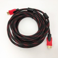 Кабель посилений 5м перехідник адаптер HDMI-HDMI тато-тато аудіо відео шнур в обмотці DB-35