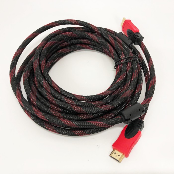 Кабель посилений 5м перехідник адаптер HDMI-HDMI тато-тато аудіо відео шнур в обмотці DB-35