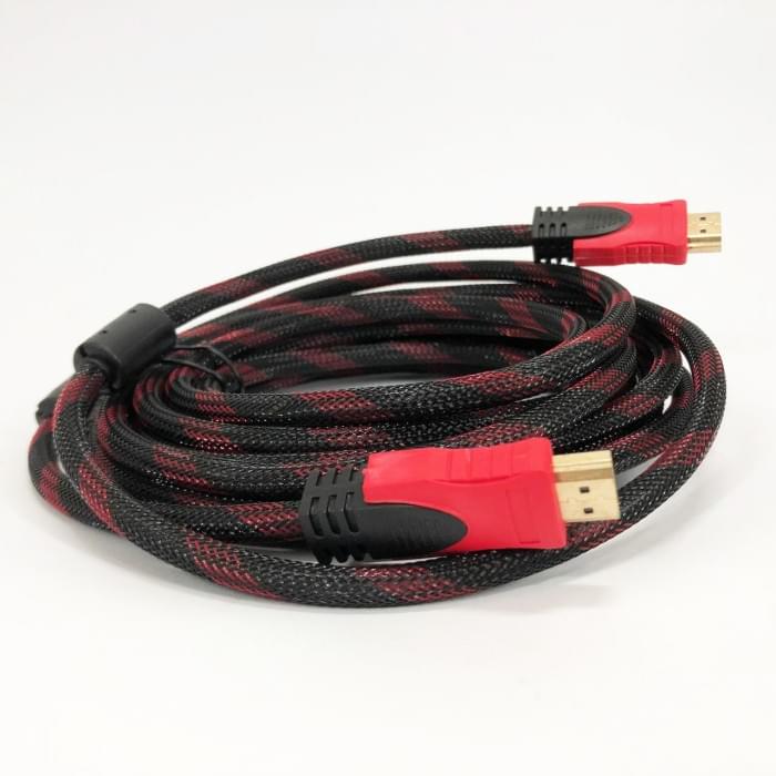 Кабель посилений 5м перехідник адаптер HDMI-HDMI тато-тато аудіо відео шнур SX-484 в обмотці