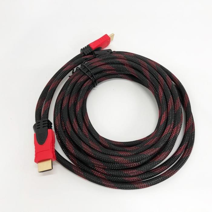 Кабель посилений 5м перехідник адаптер HDMI-HDMI тато-тато аудіо відео шнур SX-484 в обмотці