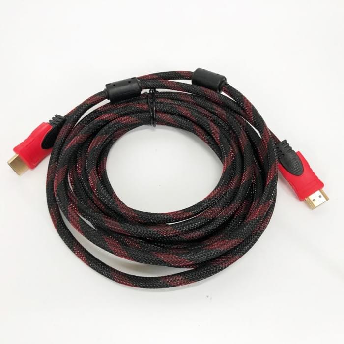 Кабель посилений 5м перехідник адаптер HDMI-HDMI тато-тато аудіо відео шнур SX-484 в обмотці