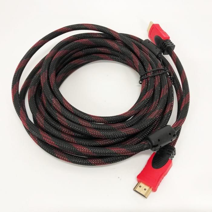 Кабель посилений 5м перехідник адаптер HDMI-HDMI тато-тато аудіо відео шнур SX-484 в обмотці