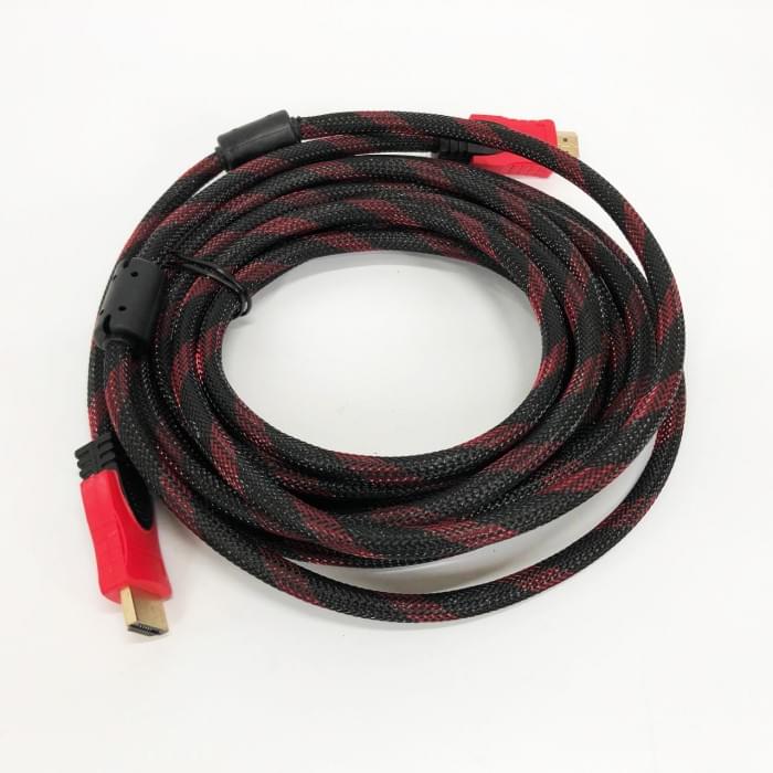 Кабель посилений 5м перехідник адаптер HDMI-HDMI тато-тато аудіо відео шнур SX-484 в обмотці