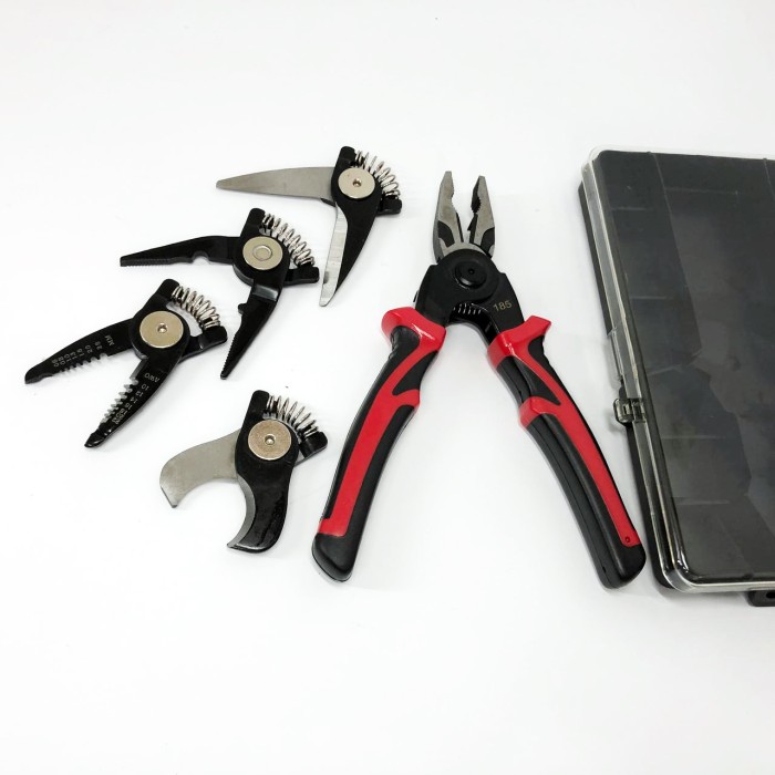 Багатофункціональний набір швидкозмінних інструментів 5 в 1 (плоскогубці, зачищення ізоляції, щипці обтискні) PH-32