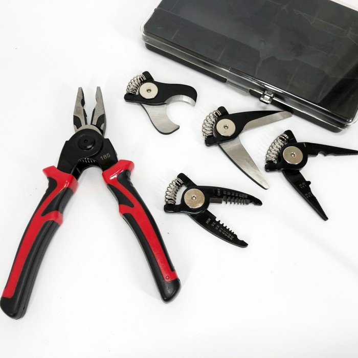 Багатофункціональний набір швидкозмінних інструментів 5 в 1 (плоскогубці, зачищення ізоляції, щипці обтискні) PH-32