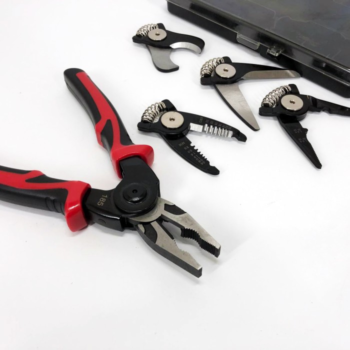 Багатофункціональний набір швидкозмінних інструментів 5 в 1 (плоскогубці, зачищення ізоляції, щипці обтискні) XQ-31