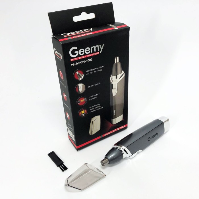 Бритва тример для носа і вух Gemei GM-3002, Тример для вух і носа в комплекті насадка LI-34