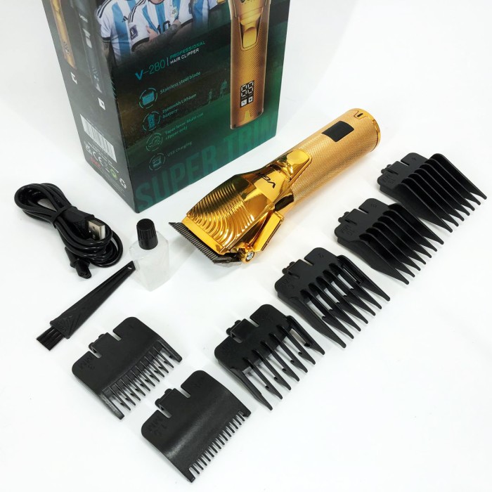 Електрична машинка для стрижки потужна VGR V-280, Машинка для стрижки з безліччю насадок QX-10