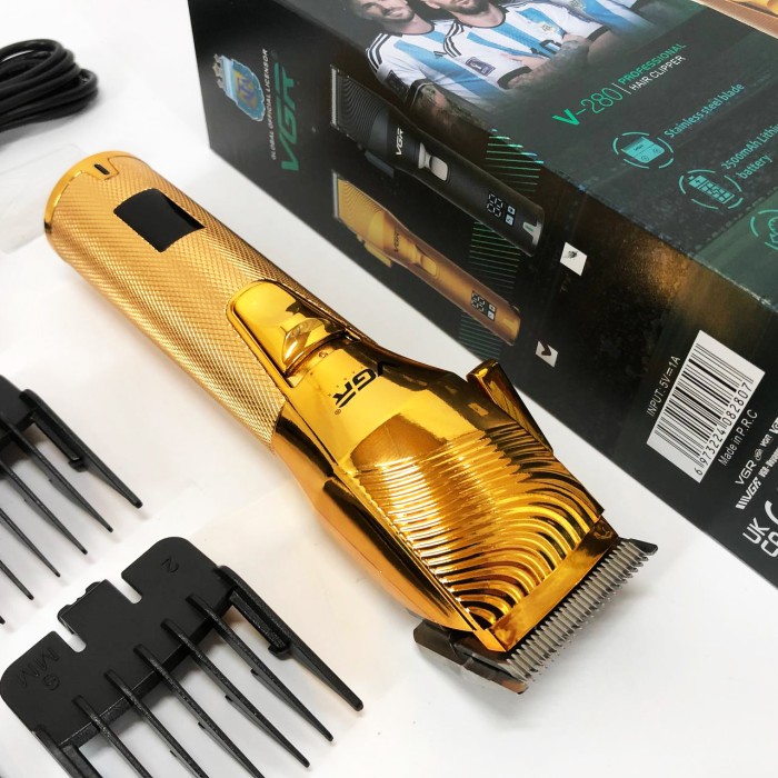 Електрична машинка для стрижки потужна VGR V-280, Машинка для стрижки з безліччю насадок QX-10