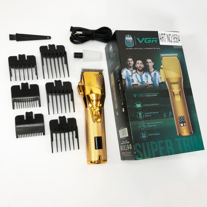 Електрична машинка для стрижки потужна VGR V-280, Машинка для стрижки з безліччю насадок QX-10