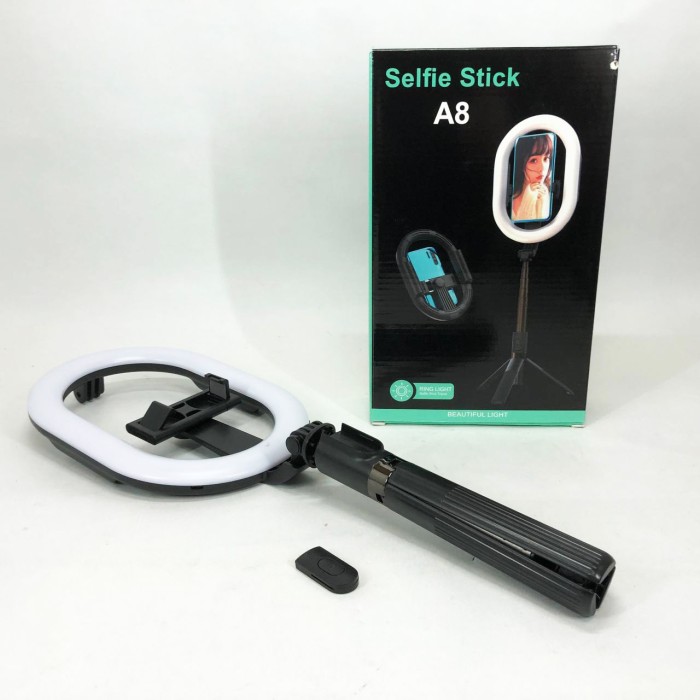 Професійна кільцева лампа для рівномірного освітлення Selfie Stick A8, Накамерне світло для фотографа BF-90