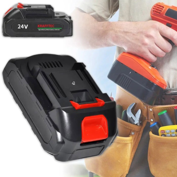 Акумулятор до електронних інструментів KRAFFTEC 24V 1500mAh, Акумулятори для шуруповерта UK-52