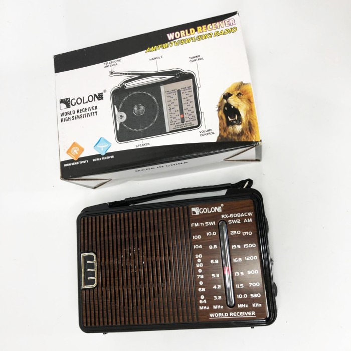 Радіоприймач GOLON RX-608 всехвильовий на батарейках + підтримка USB/microSD/MP3/WMA