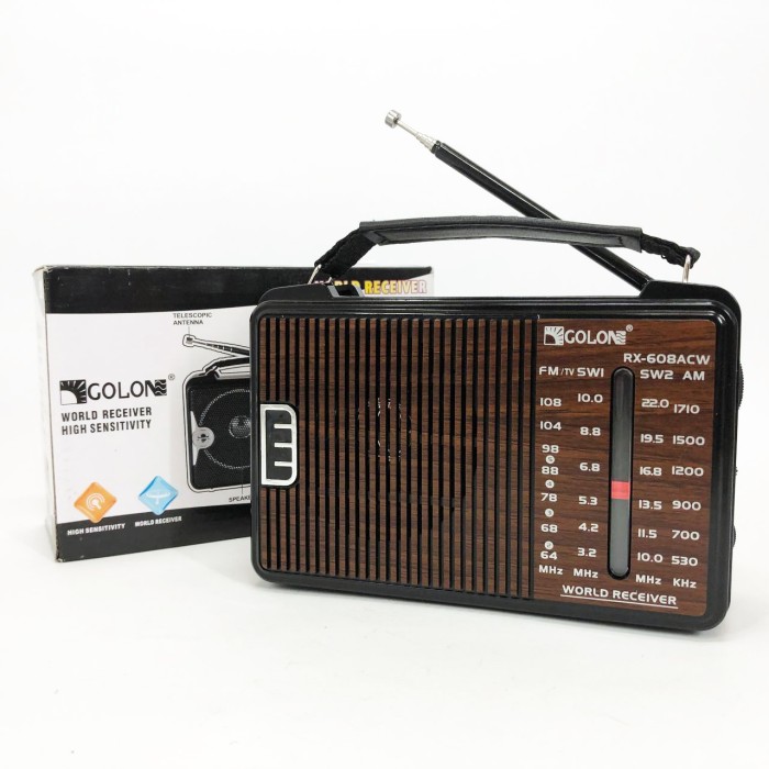 Радіоприймач GOLON RX-608 всехвильовий на батарейках + підтримка USB/microSD/MP3/WMA
