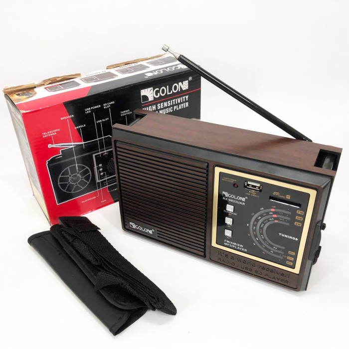 Класичний радіоприймач з антеною і ручкою GOLON Портативний радіоприймач SO-29