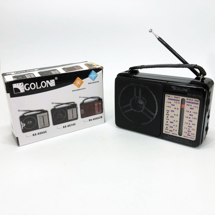 Радіоприймач фм ретро на батарейках GOLON RX-607 AC, що працює від мережі, Портативний радіоприймач OT-66