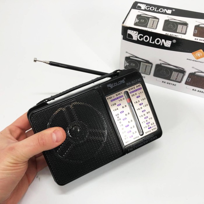 Радіоприймач фм ретро на батарейках GOLON RX-607 AC, що працює від мережі, Портативний радіоприймач OT-66