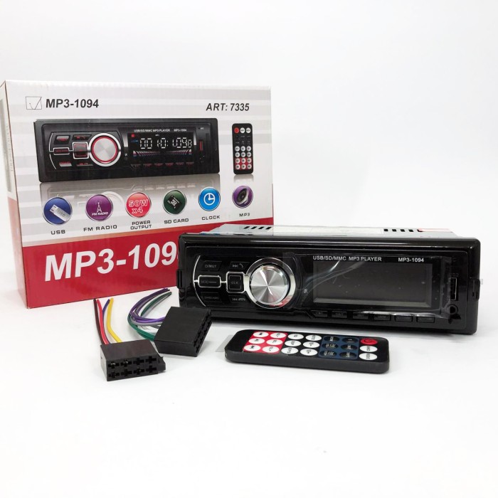 Автомагнітофон 1 din MP3 1094, Мультимедійні системи для авто, Автомобільні магнітоли 1din HK-33