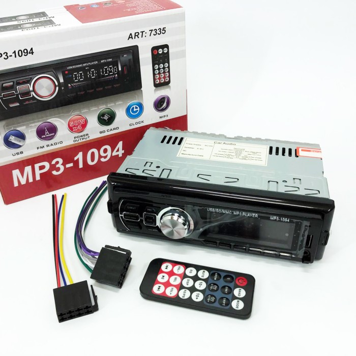 Автомагнітофон 1 din MP3 1094, Мультимедійні системи для авто, Автомобільні магнітоли 1din HK-33